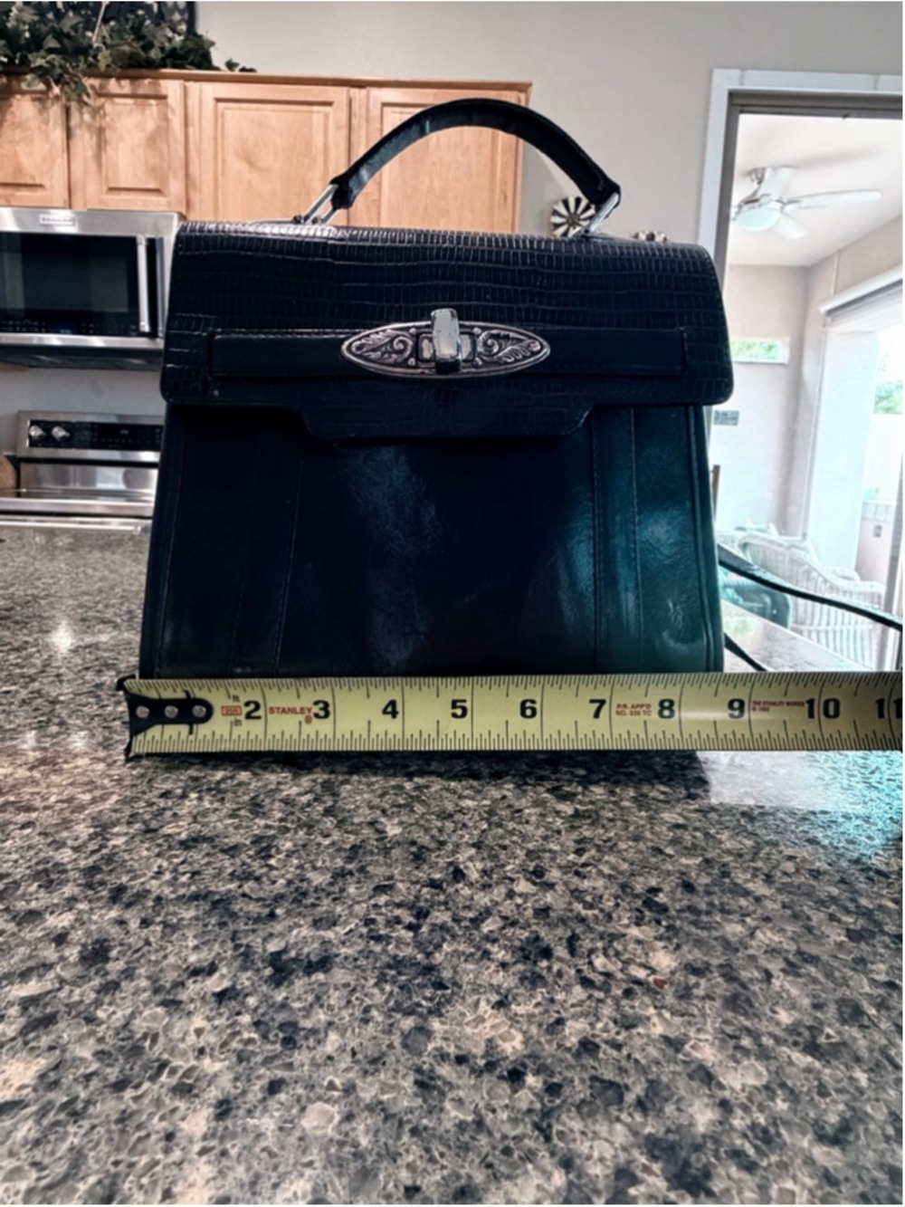 Brighton Leather Box Satchel Crossbody Bag - Picture 10 of 12